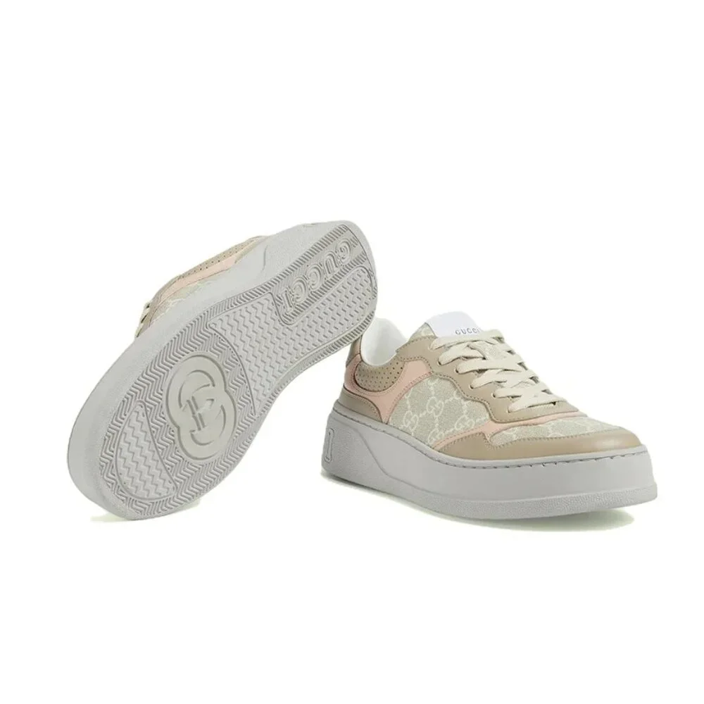 NEW GUCCI GG Logo Supreme Canvas Leather Sneakers Women's EU 41.5 US 11.5 Authen